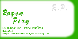 rozsa piry business card